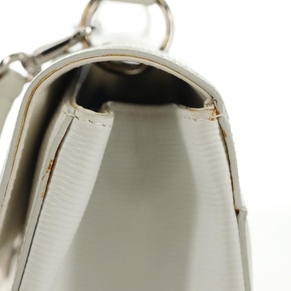 Salvatore Ferragamo Gancini Hand Bag PVC Leather 2way White Silver Auth 179530V