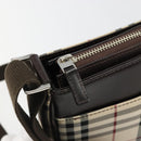 BURBERRY Nova Check Shoulder Bag Canvas Silver Beige Auth 179533-10