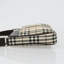 BURBERRY Nova Check Shoulder Bag Canvas Silver Beige Auth 179533-4
