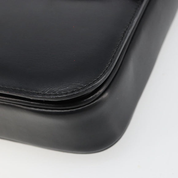 CELINE Shoulder Bag Leather Black Gold Auth 179534A