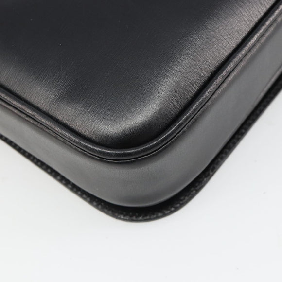 CELINE Shoulder Bag Leather Black Gold Auth 179534A
