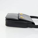 CELINE Shoulder Bag Leather Black Gold Auth 179534A-3