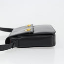 CELINE Shoulder Bag Leather Black Gold Auth 179534A-4