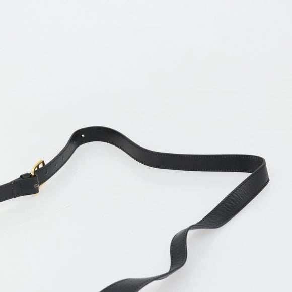 CELINE Shoulder Bag Leather Black Gold Auth 179534A