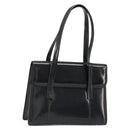 GUCCI Bamboo Hand Bag Patent leather Black Gold Auth 179535-1