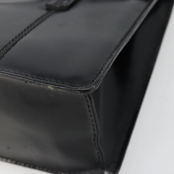 GUCCI Bamboo Hand Bag Patent leather Black Gold Auth 179535