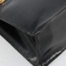 GUCCI Bamboo Hand Bag Patent leather Black Gold Auth 179535-9