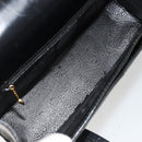 GUCCI Bamboo Hand Bag Patent leather Black Gold Auth 179535-11