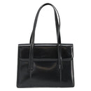 GUCCI Bamboo Hand Bag Patent leather Black Gold Auth 179535-13