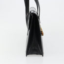 GUCCI Bamboo Hand Bag Patent leather Black Gold Auth 179535-3