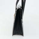 GUCCI Bamboo Hand Bag Patent leather Black Gold Auth 179535-4