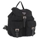 PRADA Backpack Nylon Black Silver Auth 179537-1
