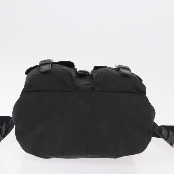 PRADA Backpack Nylon Black Silver Auth 179537