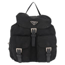 PRADA Backpack Nylon Black Silver Auth 179537-13