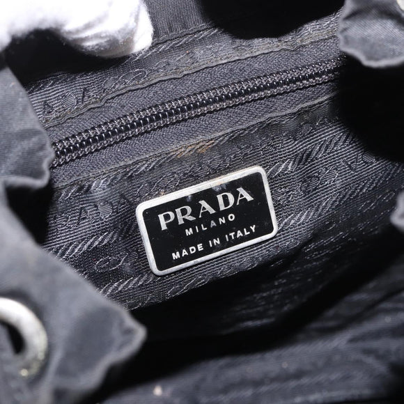 PRADA Backpack Nylon Black Silver Auth 179537