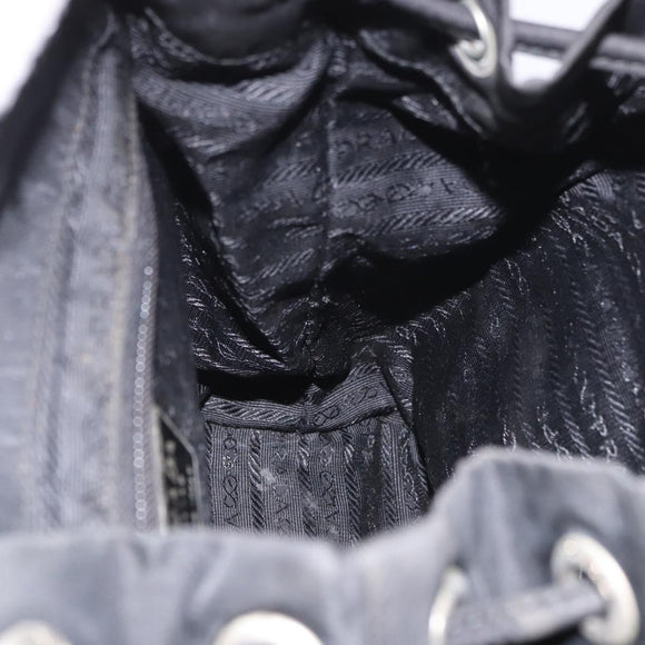 PRADA Backpack Nylon Black Silver Auth 179537