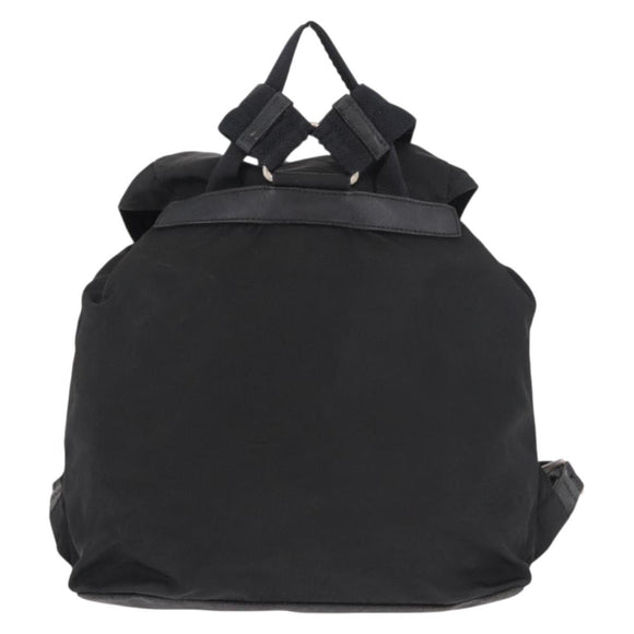PRADA Backpack Nylon Black Silver Auth 179537