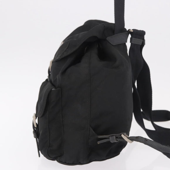 PRADA Backpack Nylon Black Silver Auth 179537