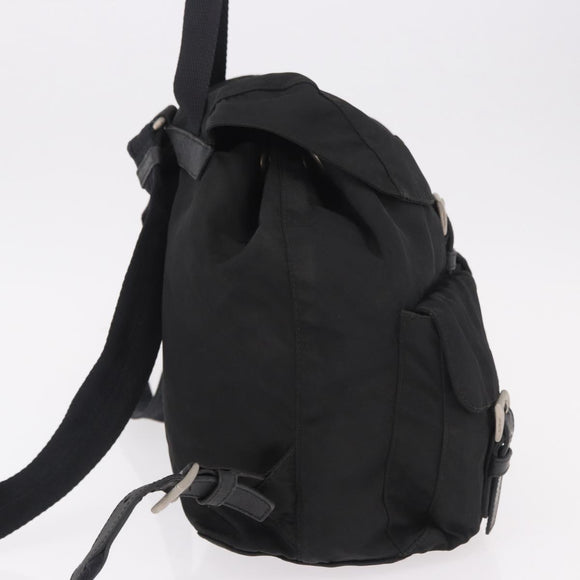 PRADA Backpack Nylon Black Silver Auth 179537