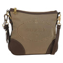 PRADA Shoulder Bag Canvas Beige Gold Auth 179538V-1