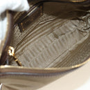 PRADA Shoulder Bag Canvas Beige Gold Auth 179538V-9