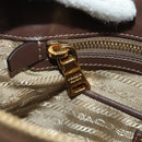 PRADA Shoulder Bag Canvas Beige Gold Auth 179538V-31