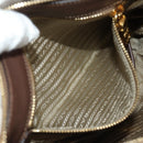 PRADA Shoulder Bag Canvas Beige Gold Auth 179538V-32