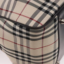 BURBERRY Nova Check Boston Bag Canvas 2way Beige Silver Auth 179541A-9