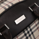 BURBERRY Nova Check Boston Bag Canvas 2way Beige Silver Auth 179541A-17