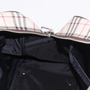 BURBERRY Nova Check Boston Bag Canvas 2way Beige Silver Auth 179541A-18