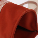 HERMES Cannes MM Hand Bag cotton Orange Silver Auth 179542A-13