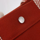 HERMES Cannes MM Hand Bag cotton Orange Silver Auth 179542A-14