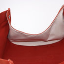 HERMES Cannes MM Hand Bag cotton Orange Silver Auth 179542A-17
