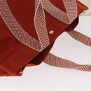 HERMES Cannes MM Hand Bag cotton Orange Silver Auth 179542A-6