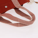 HERMES Cannes MM Hand Bag cotton Orange Silver Auth 179542A-7
