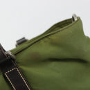 PRADA Hand Bag Nylon Khaki Silver Auth 179546-9