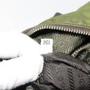 PRADA Hand Bag Nylon Khaki Silver Auth 179546-12
