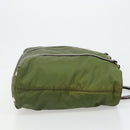 PRADA Hand Bag Nylon Khaki Silver Auth 179546-3