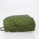 PRADA Hand Bag Nylon Khaki Silver Auth 179546-4