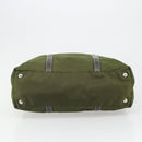 PRADA Hand Bag Nylon Khaki Silver Auth 179546-5