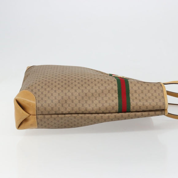GUCCI Micro GG Supreme Web Sherry Line Bag PVC Beige 002 904 0131 Auth 179549