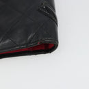 CHANEL Cambon Line Wallet Lamb Skin Black CC Auth 179550-15