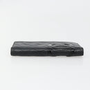 CHANEL Cambon Line Wallet Lamb Skin Black CC Auth 179550-4