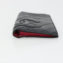 CHANEL Cambon Line Wallet Lamb Skin Black CC Auth 179550-6