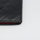 CHANEL Cambon Line Wallet Lamb Skin Black CC Auth 179550-14