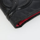 CHANEL Cambon Line Wallet Lamb Skin Black CC Auth 179550-7