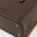 CELINE Macadam Canvas Hand Bag PVC Leather Brown Gold Auth 179567-12