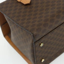 CELINE Macadam Canvas Hand Bag PVC Leather Brown Gold Auth 179567-13