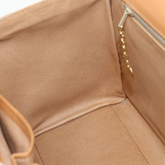 CELINE Macadam Canvas Hand Bag PVC Leather Brown Gold Auth 179567