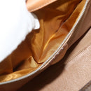 CELINE Macadam Canvas Hand Bag PVC Leather Brown Gold Auth 179567-19